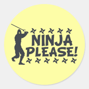 Ninja Please Classic Round Sticker