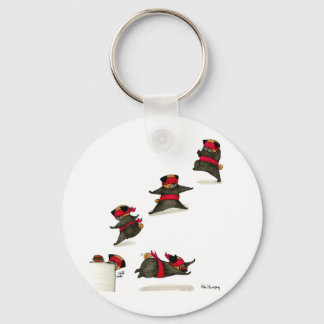 Ninja Pug Snack Attack! Key Ring