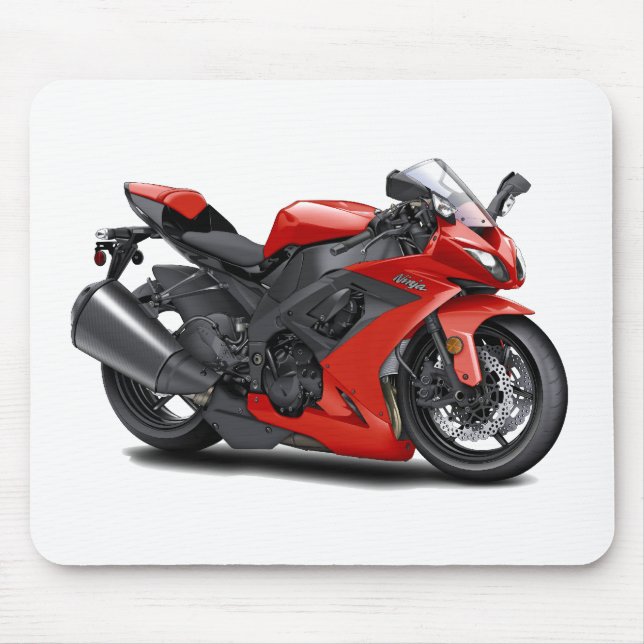 Ninja Red Bike Mouse Pad (Front)