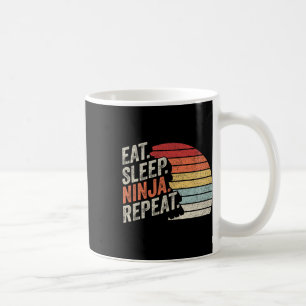 Ninja Retro Vintage Eat Sleep Ninja Karate Repeat  Coffee Mug