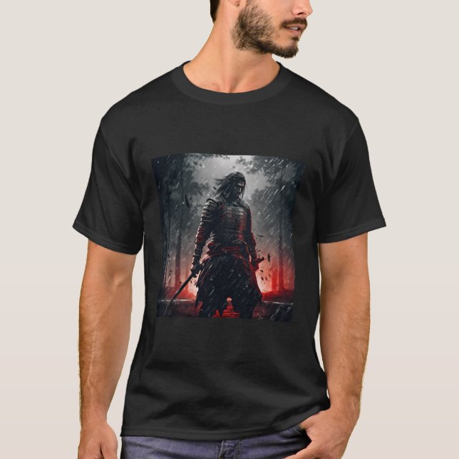 Ninja Samurai Japan Dark Warrior Torii T-Shirt (Front)