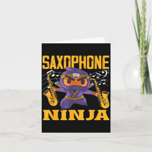 Ninja Saxophonist Saxophone Tee Card
