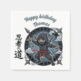 Ninja Shinobi Assassin Anime Chibi Gamer Birthday  Napkin
