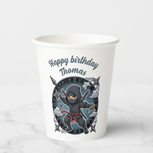 Ninja Shinobi Assassin Anime Chibi Gamer Birthday Paper Cups
