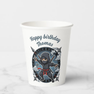 Ninja Shinobi Assassin Anime Chibi Gamer Birthday Paper Cups