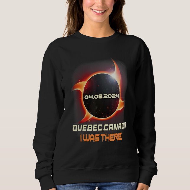 Ninja Shuriken Total Solar Eclipse 2024 Quebec Can Sweatshirt (Front)