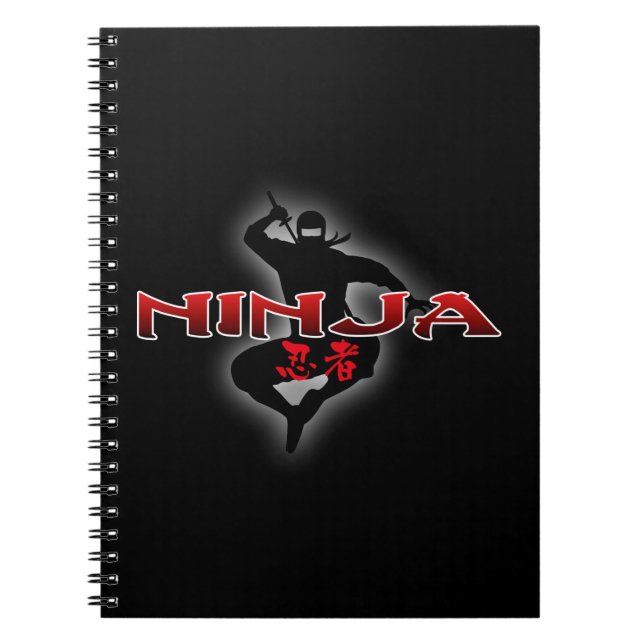 Ninja Silhouette Spiral Notebook (Front)