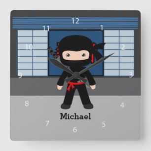 Ninja Square Wall Clock