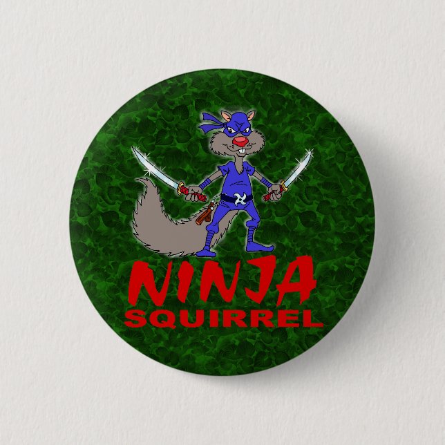 Ninja Squirrel 6 Cm Round Badge (Front)