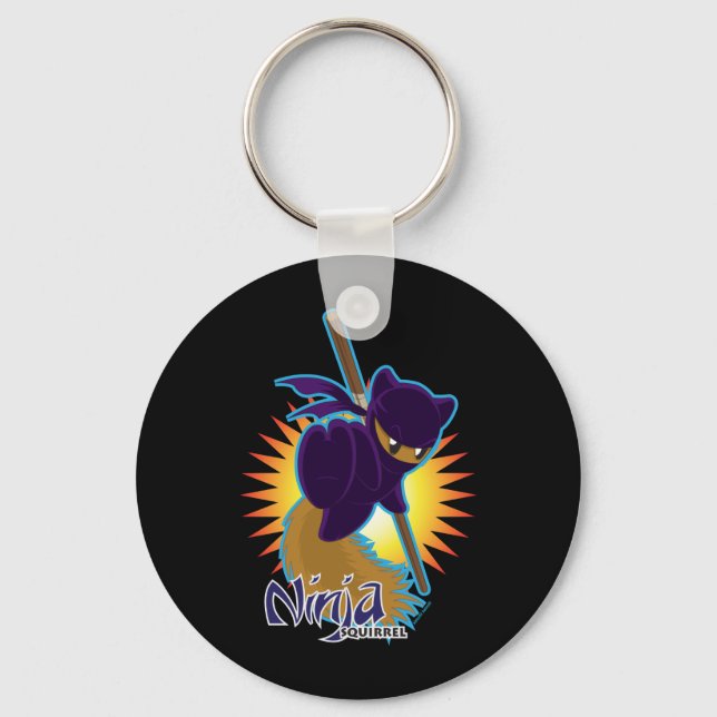 Ninja Squirrel Key Ring (Front)