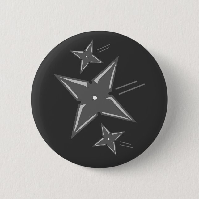 Ninja Stars 6 Cm Round Badge (Front)