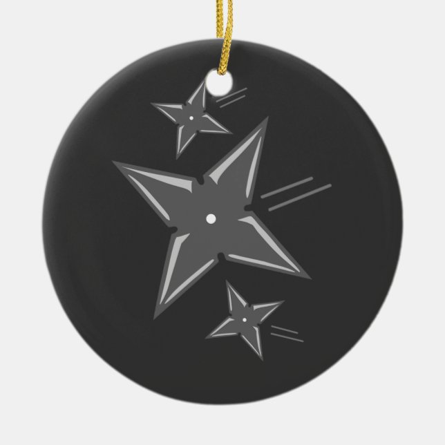 Ninja Stars Ceramic Tree Decoration (Front)
