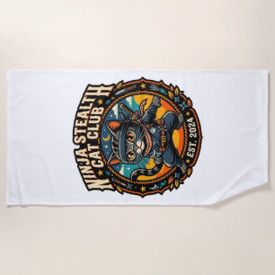 Ninja Stealth Cat Cat Mum Gift Idea - Ninja Stealt Beach Towel