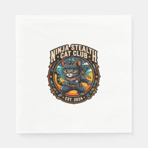 Ninja Stealth Cat Cat Mum Gift Idea - Ninja Stealt Napkin