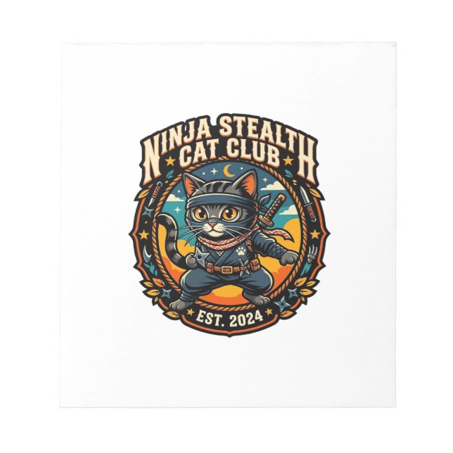 Ninja Stealth Cat Cat Mum Gift Idea - Ninja Stealt Notepad (Front)
