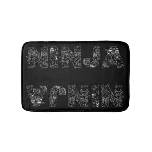 Ninja Superb Text Art Bath Mat