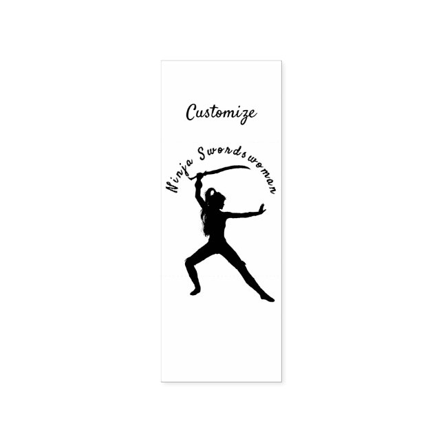 Ninja Swordswoman Silhouette Thunder_Cove Rubber Stamp (Imprint)