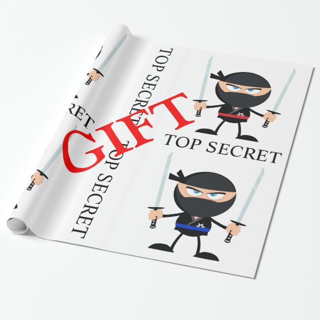 Ninja the Gift Guards Wrapping Paper (Unrolled)