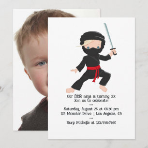 Ninja themed Birthday Party Invitation