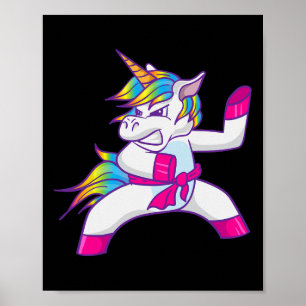 Ninja Unicorn Karate Taekwondo Kung Fu Fighting Un Poster