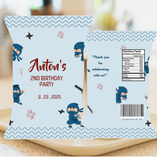 Ninja Warrior Birthday Favour Chip Bag Wrapper