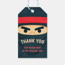 Ninja Warrior Birthday Gift Tag