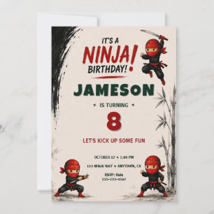 Ninja Warrior Birthday Invitation