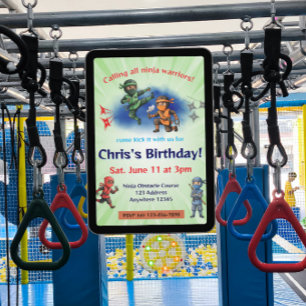 Ninja Warrior Birthday Invitation