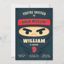 Ninja Warrior Birthday Invitation