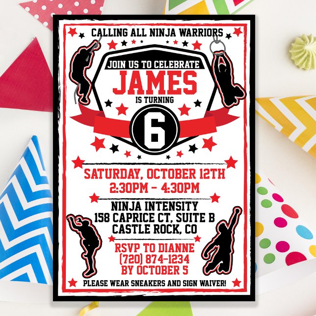 Ninja Warrior Birthday Invitation / Parkour Invite (Creator Uploaded)