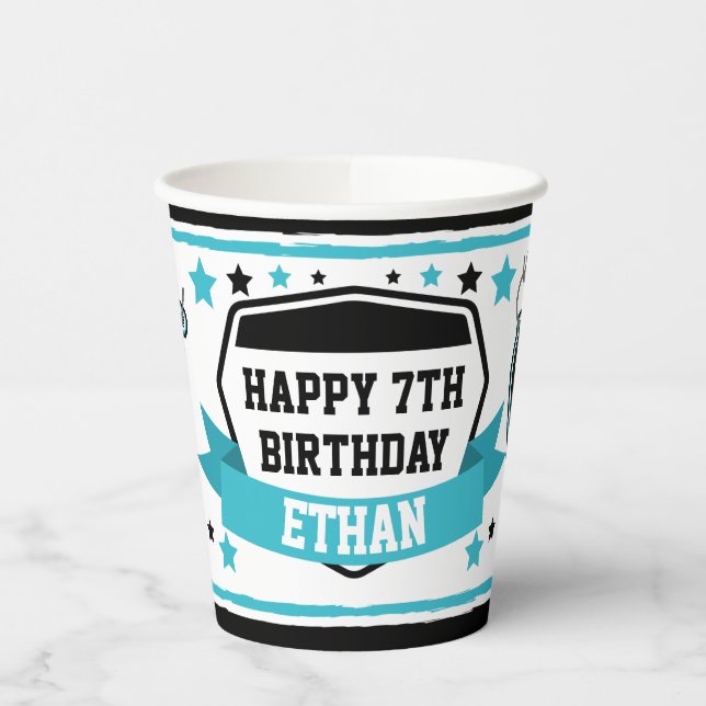 Ninja Warrior Boy Birthday Party Paper Cups (Left)