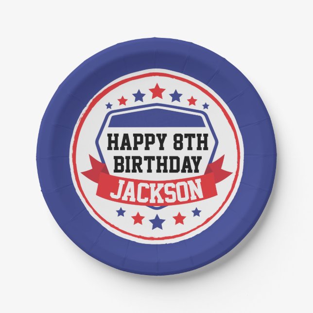 Ninja Warrior Boys Party Paper Plate (Front)