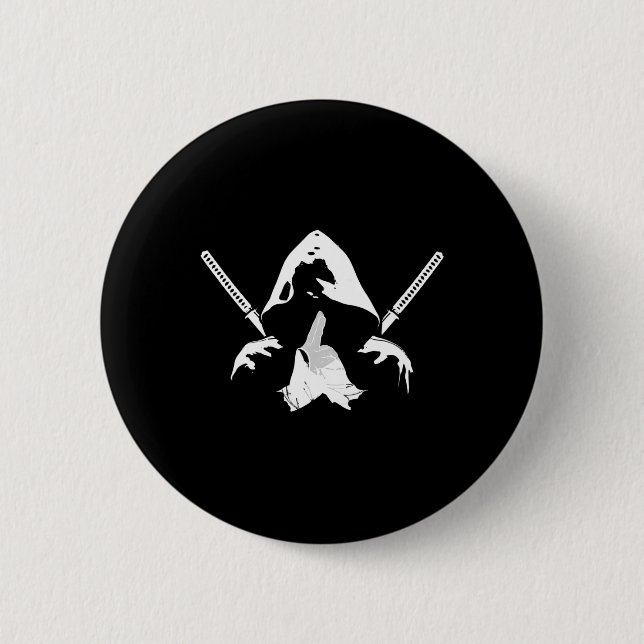 Ninja Warrior Bushido Samurai Sword Fighter Martia 6 Cm Round Badge (Front)