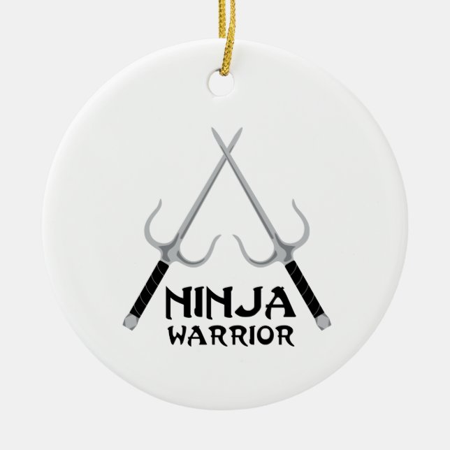 Ninja Warrior Ceramic Tree Decoration (Front)