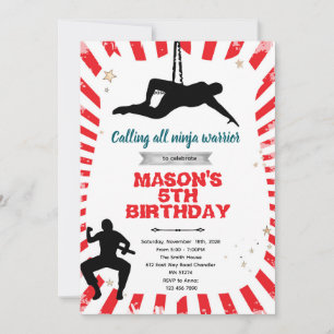 Ninja warrior party Invitation