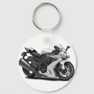 Ninja White Bike Key Ring