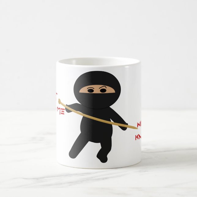Ninja With Knitting Needle Mug (Center)