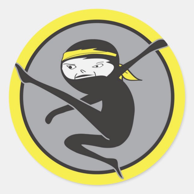 Ninja Yellow Belt Stickers (Front)