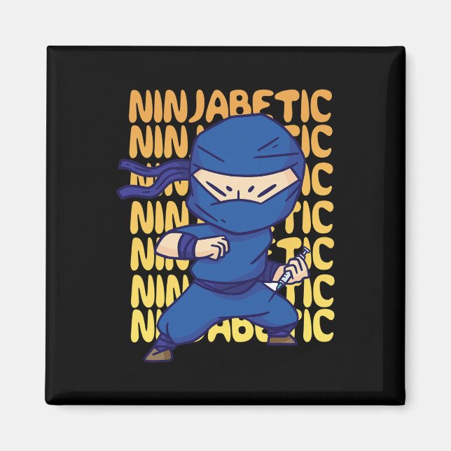 Ninjabetic Diabetic Ninja - Diabetes Awareness Fig Magnet (Front)
