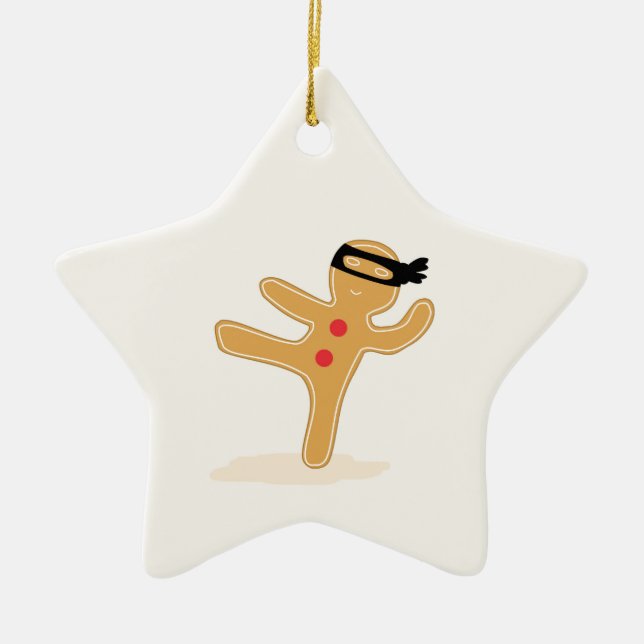 Ninjabread Man Ceramic Tree Decoration (Front)