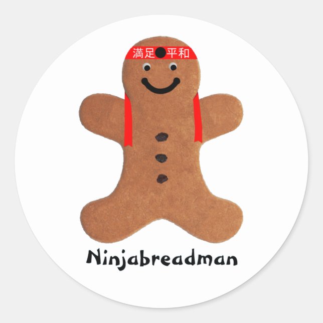 Ninjabreadman biscuit (cookie)  classic round sticker (Front)