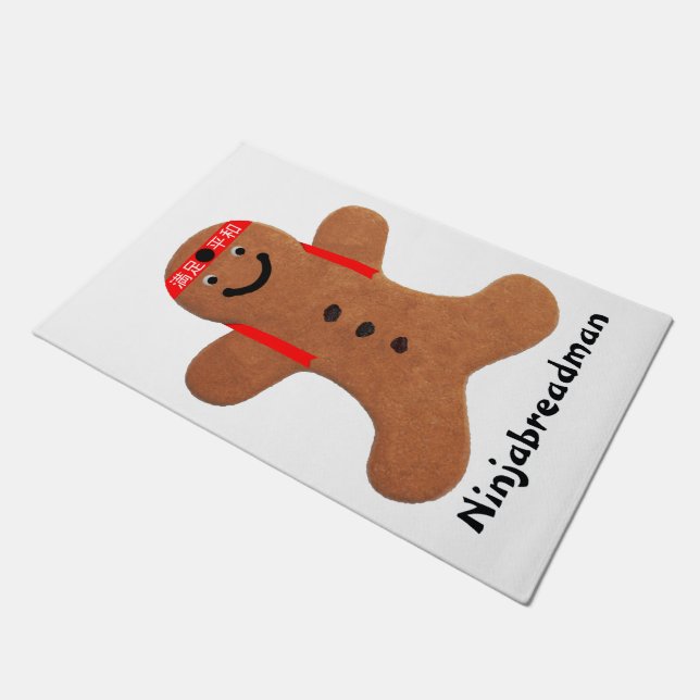 Ninjabreadman biscuit (cookie) doormat (Angled)