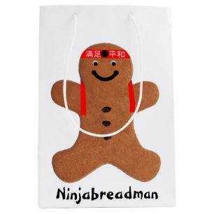 Ninjabreadman biscuit (cookie) medium gift bag