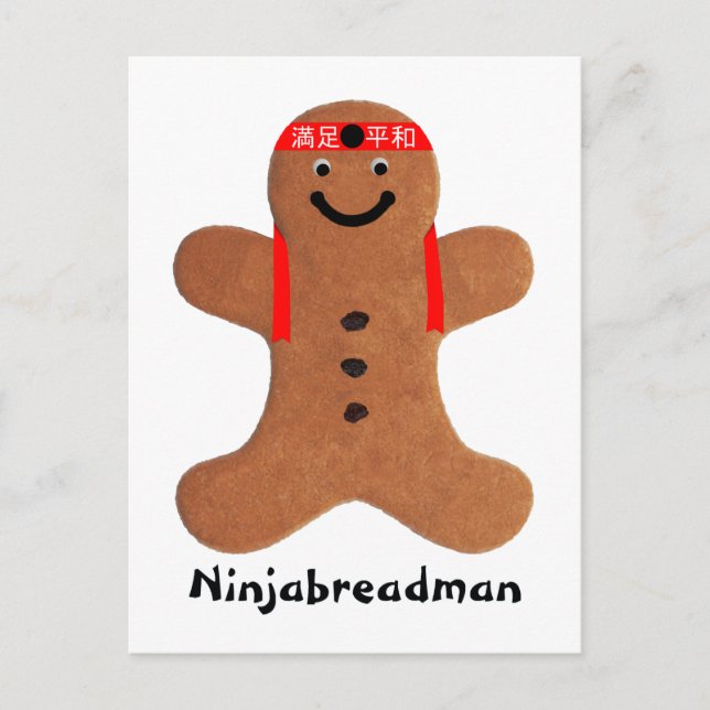 Ninjabreadman biscuit (cookie) postcard (Front)