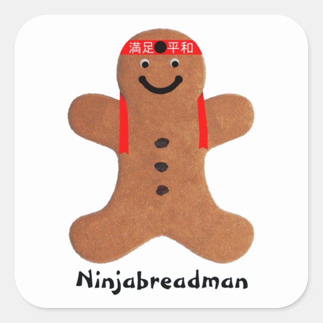 Ninjabreadman biscuit (cookie) square sticker (Front)