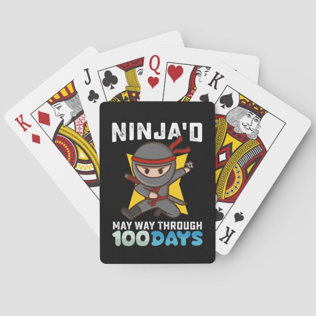Ninja'd May Way Through 100 Days of School Playing Cards (Back)