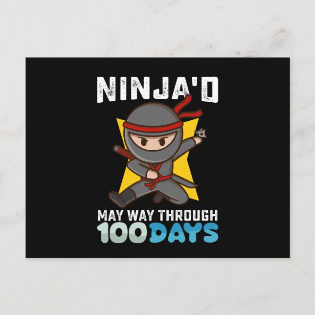 Ninja'd May Way Through 100 Days of School Postcard (Front)