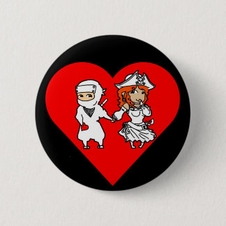 ninjas and pirates can get along/ white 6 cm round badge