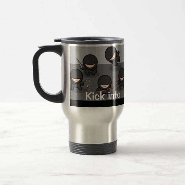 Ninjas Kick Into High Gear Commuter Mug (Left)