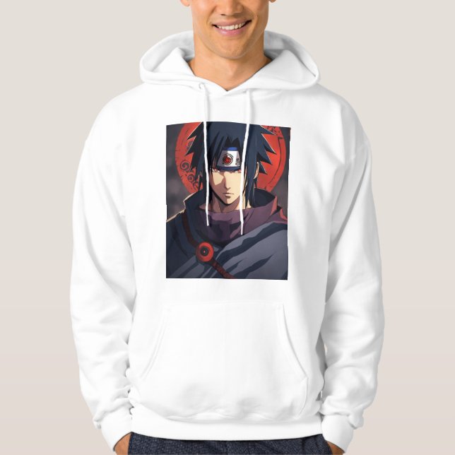 "Ninja's Shadow: Itachi Uchiha Hoodie Collection" (Front)